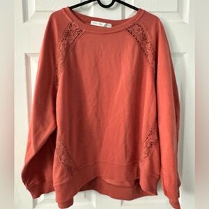 Altar'd State Lace Accent Sweater - Rust